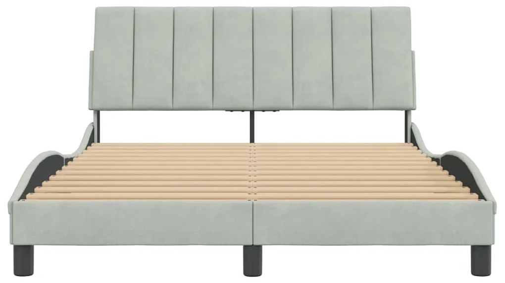 Estrutura de cama sem colchão 140x200 cm veludo cinzento-claro