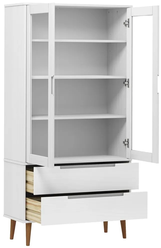 Vitrina MOLDE 90x35x175 cm pinho maciço branco
