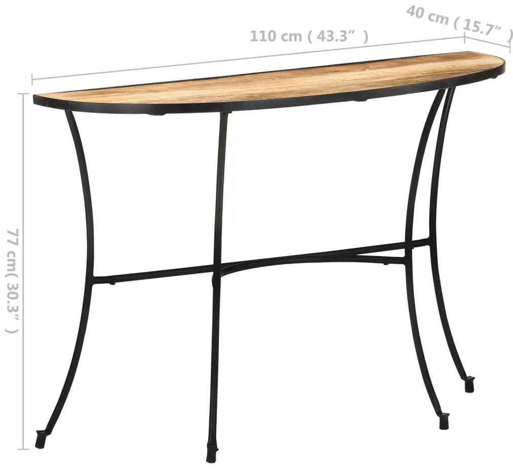 Mesa de apoio 110x40x77 cm madeira de mangueira maciça