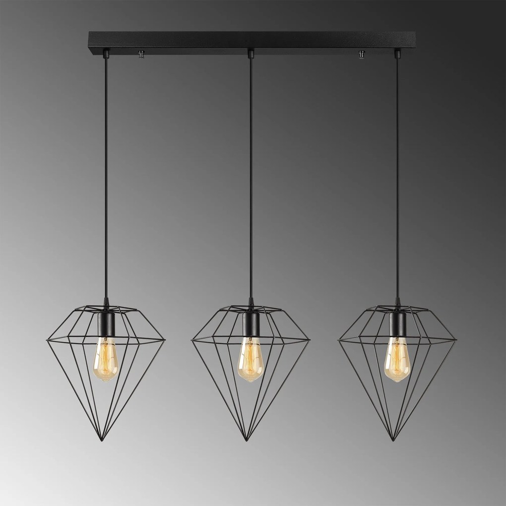 Candeeiro Elmas – Preto – 100 x 30 cm