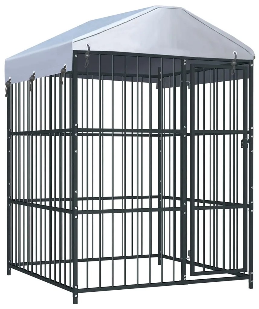 Canil de exterior com telhado 150x150x210 cm
