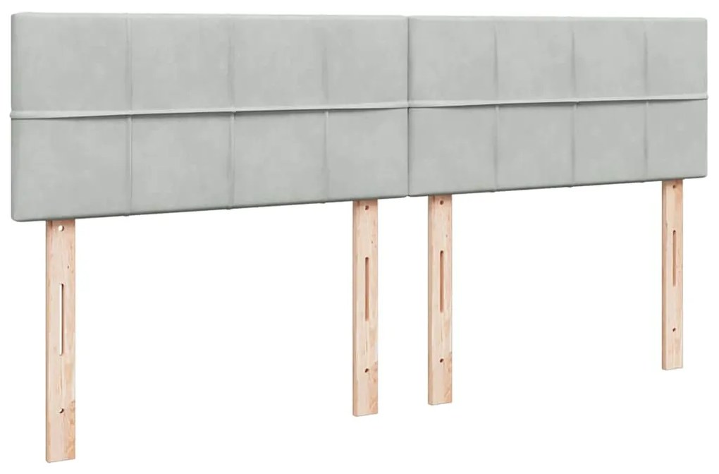 Estrutura cama otomana colchões 180x200cm veludo cinzento claro