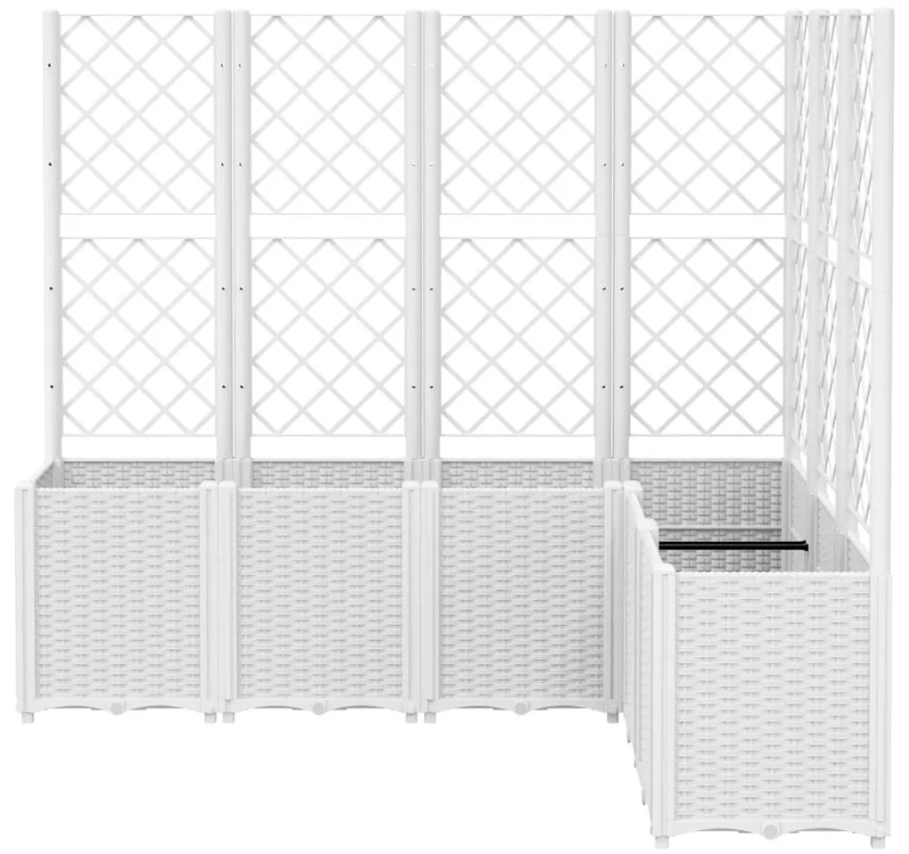 Vaso/floreira jardim c/ treliça 160x120x140 cm PP branco