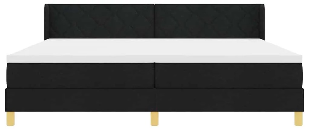 Cama Box com cabeceira Manual Preto e Branco 200 x 200 cm Espuma