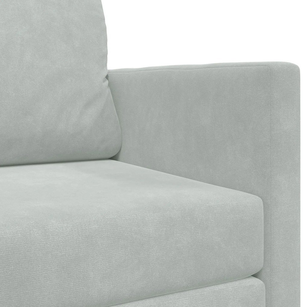 Sofá Cama de Chão 2-em-1 Cinza Claro 124x204x61 cm Veludo