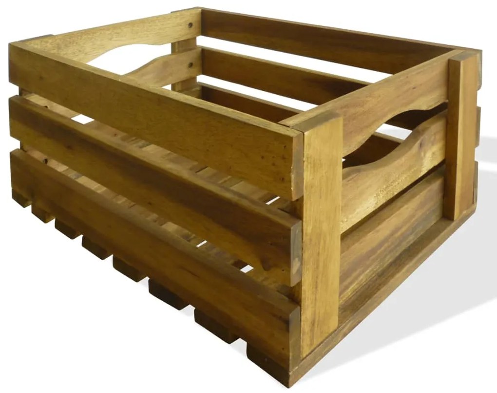 Conjunto de caixas para maçãs 2 pcs madeira de acácia maciça