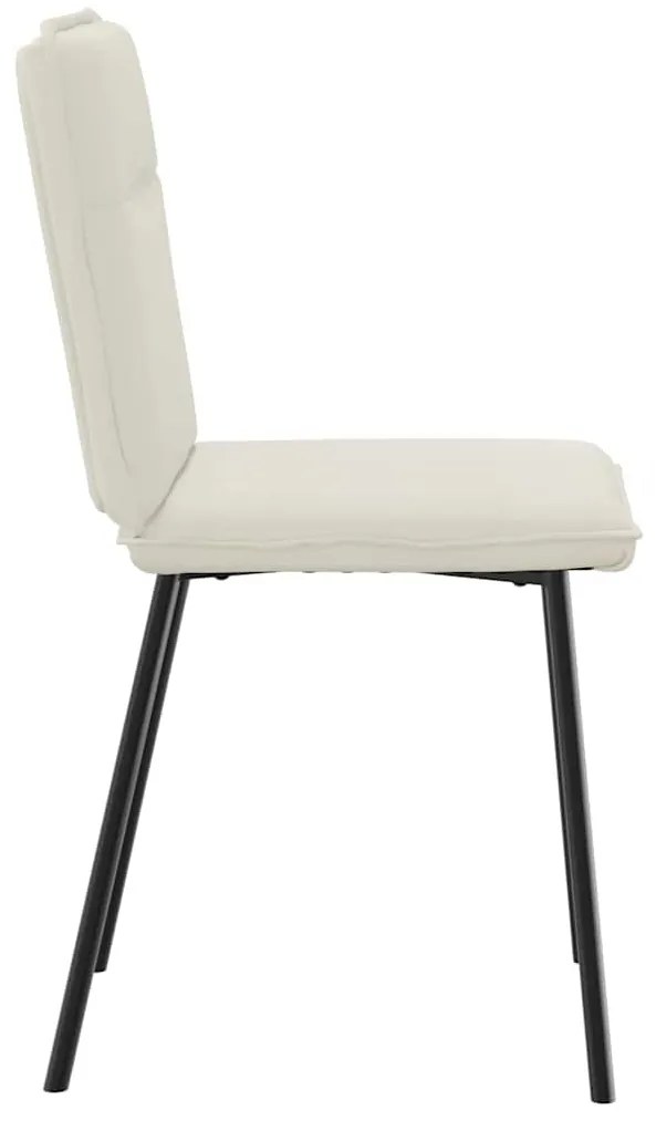 Cadeiras de jantar 2 pcs veludo cor creme