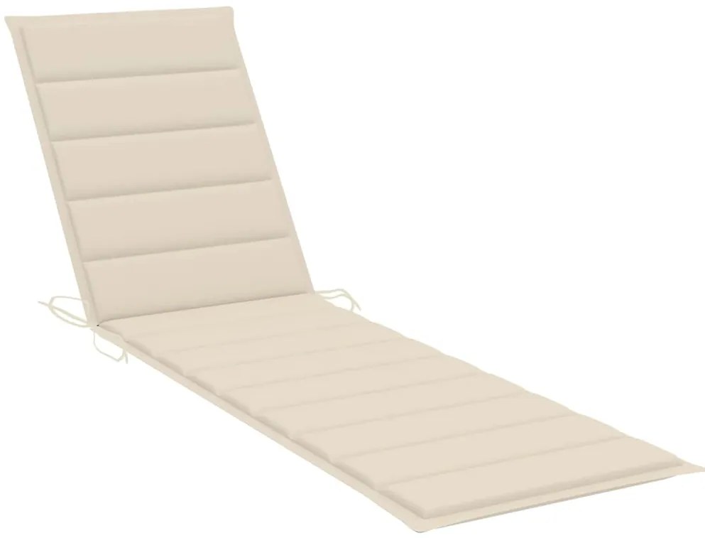 Espreguiçadeiras com mesa e almofadão 2 pcs teca maciça