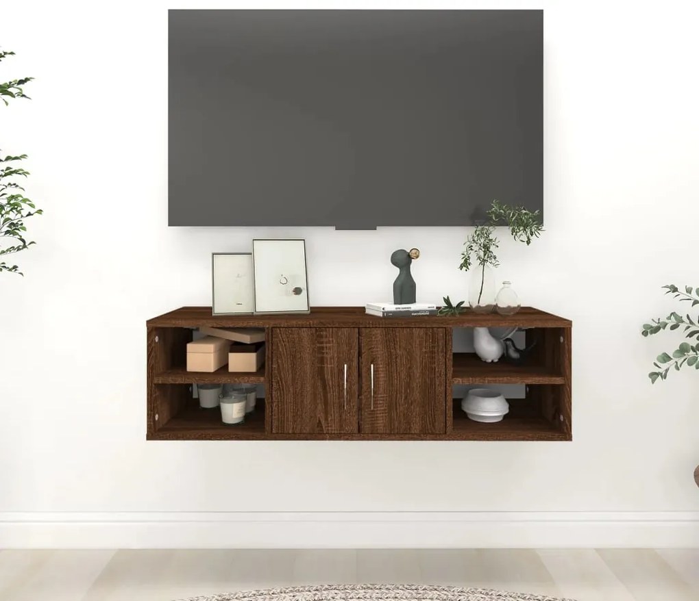 vidaXL Prateleira parede 102x30x29 cm deriv. madeira carvalho castanho