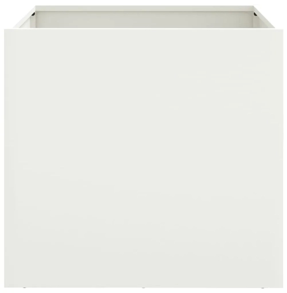 Vaso/floreira 49x47x46 cm aço branco