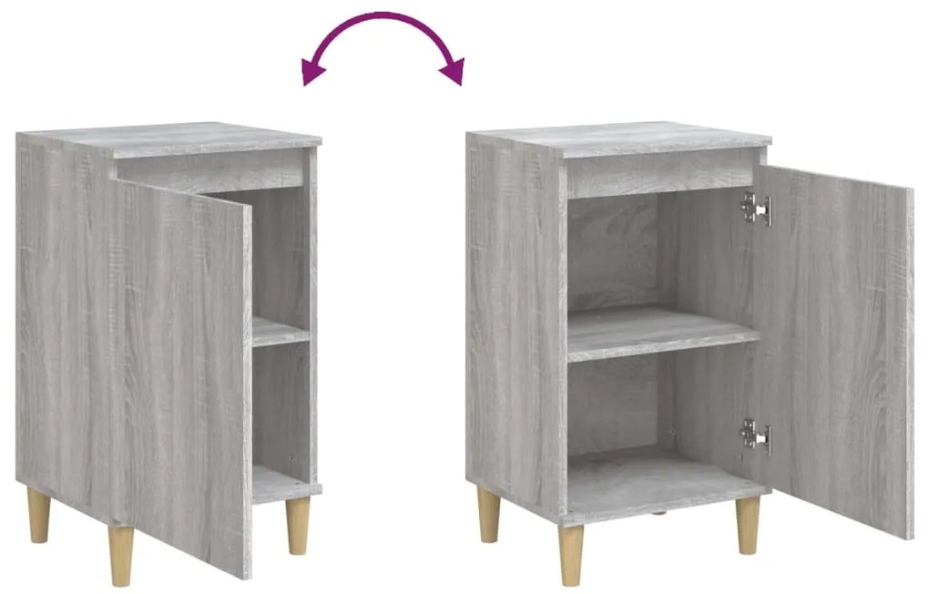 Mesa de cabeceira 40x35x70 cm derivados madeira cinza sonoma