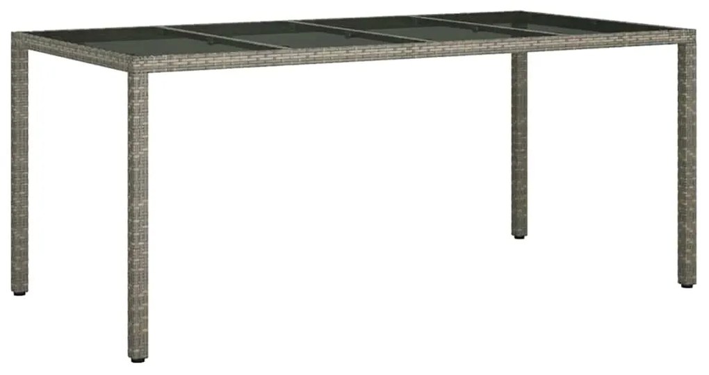 Mesa de Jantar Jardim Cinza 190x90x75 cm Rattan Sintético