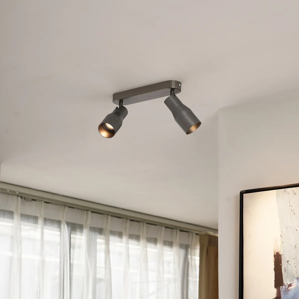 Foco de teto arredondado Cinzento Escuro GU10 50mm 2-luzes - Stanley