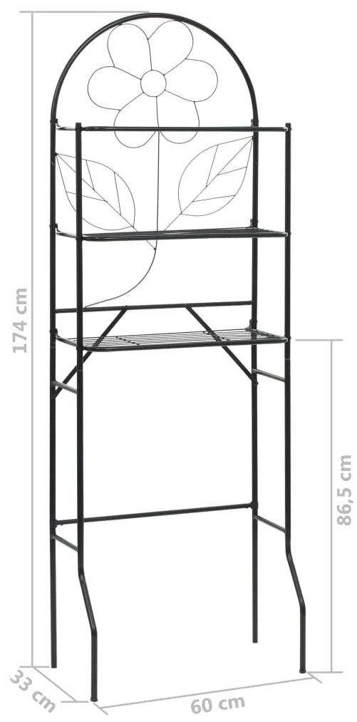 Toalheiro preto 60x33x174 cm
