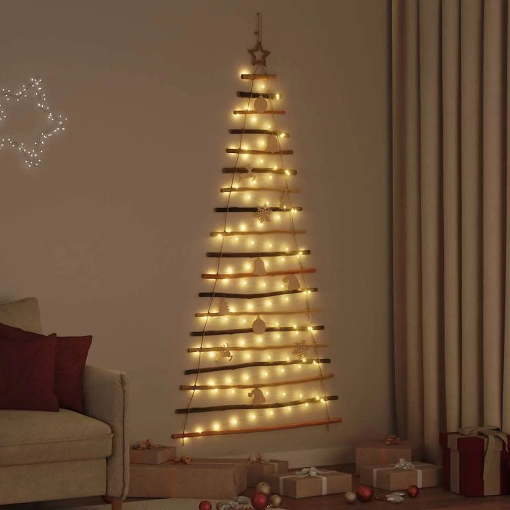 vidaXL Árvore de Natal com 100 LEDs Natural 180 cm freixo maciço