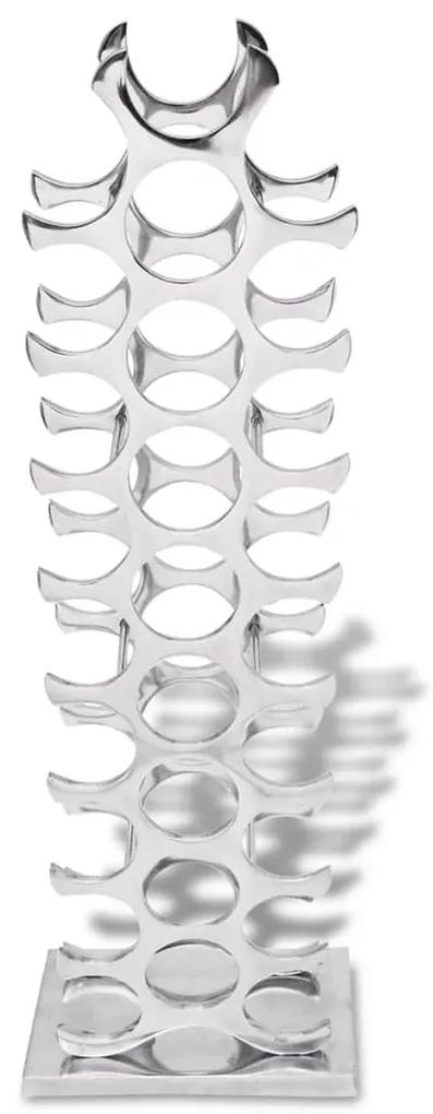 Garrafeira Torvi para 27 Garrafas em Aluminio Prateado - Design Modern