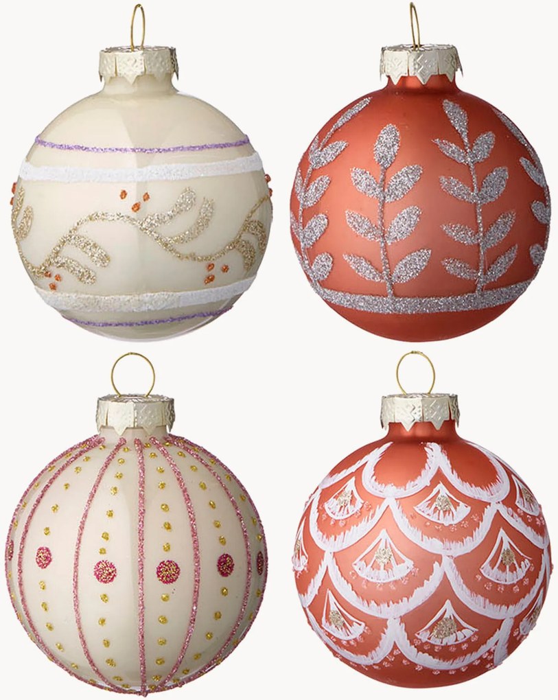 Bolas de Natal artesanais Seraphim, conjunto de 4