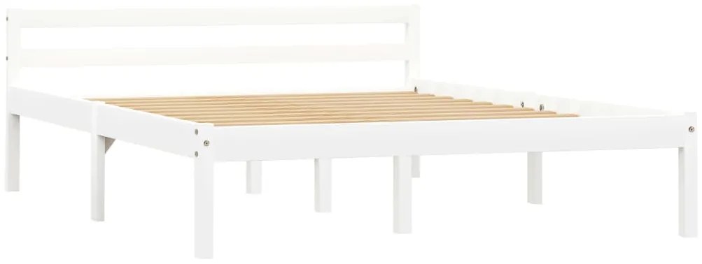 Estrutura de cama 140x200 cm madeira pinho maciço branco