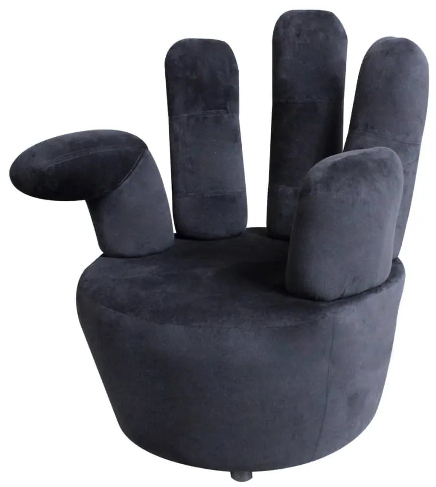 Cadeira em forma de mão veludo preto