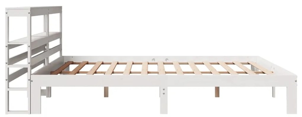 Estrutura de cama com cabeceira 180x200cm pinho maciço branco