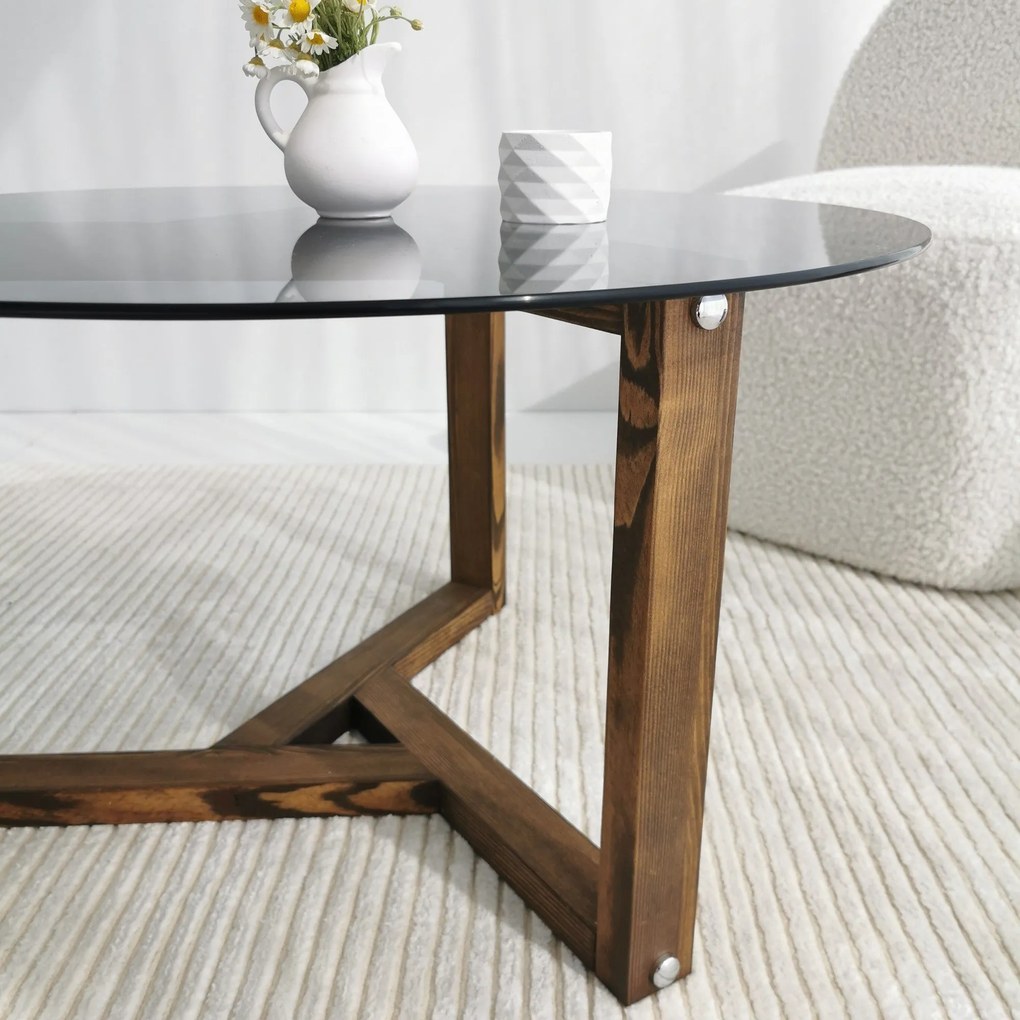 Mesa de Café Miro – Fumê – 75x40x75cm