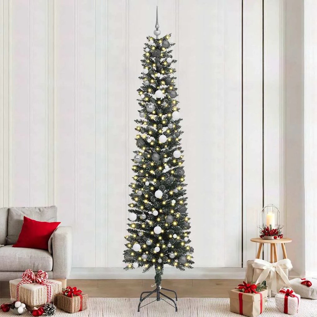 vidaXL Árvore de Natal Artificial com 300 LEDs Verde 58 x 58 x 240 cm