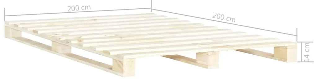 Estrutura de cama em paletes pinho maciço 200x200 cm