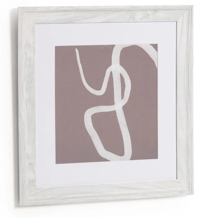 Kave Home - Quadro Llucia castanho e branco 40 x 40 cm