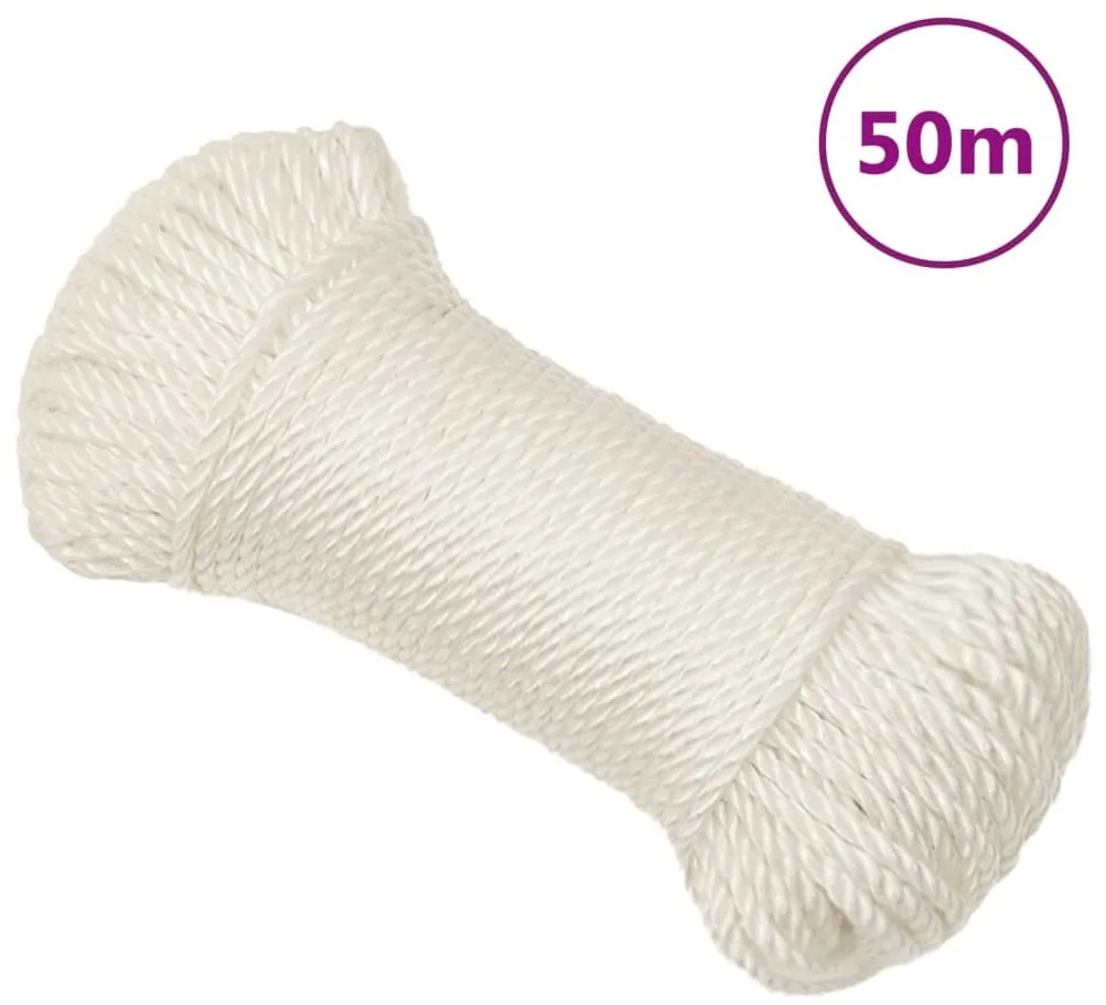 Corda de trabalho 6 mm 50 m polipropileno branco
