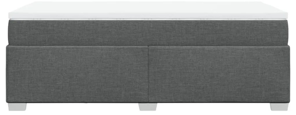 Cama com molas/colchão 90x190 cm tecido cinza-escuro