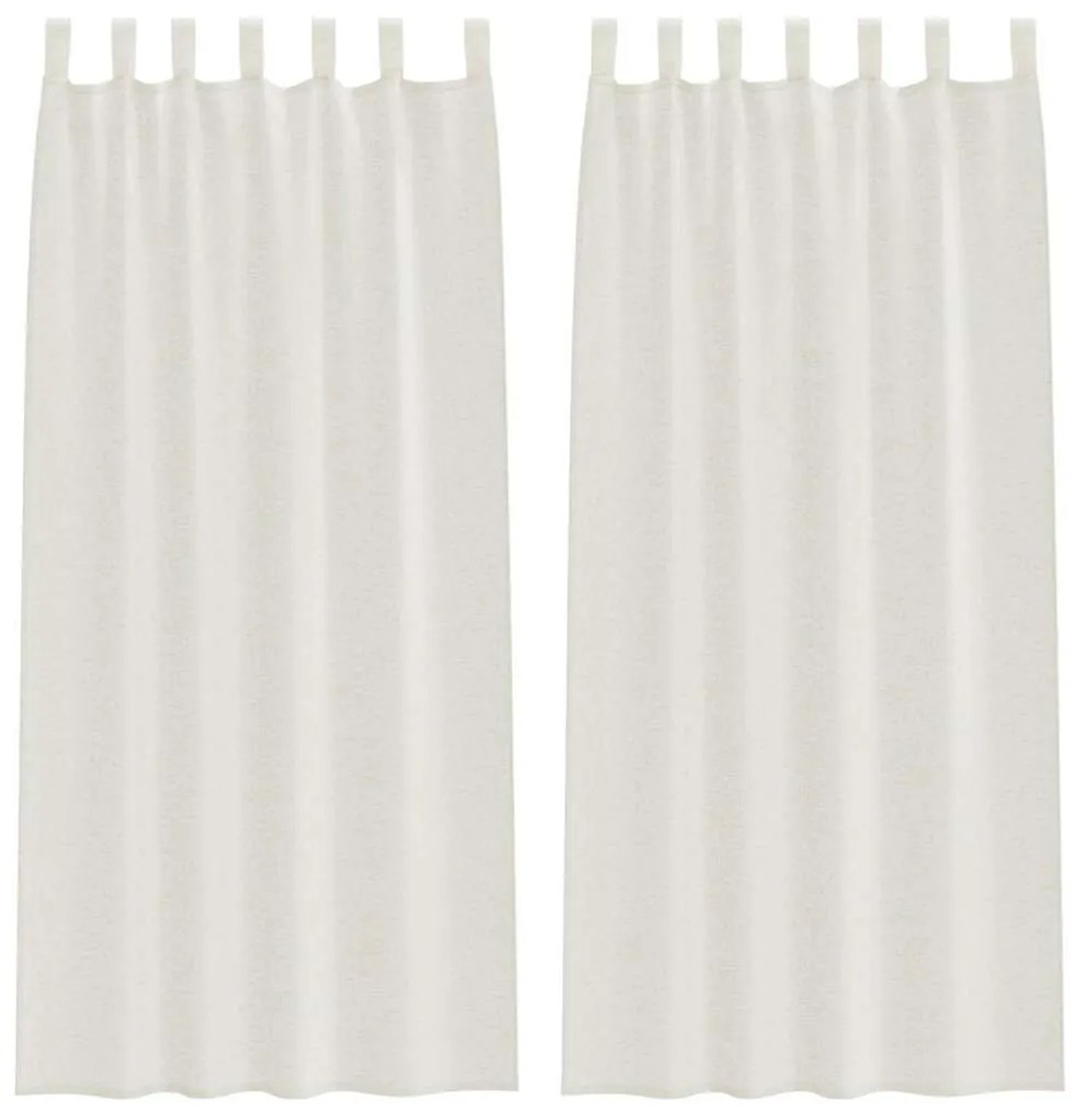 Cortinas com cortinas 2 pcs Creme 140 x 225 cm Poliéster
