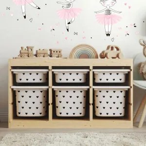 Autocolantes para a caixa IKEA TROFAST - Corações