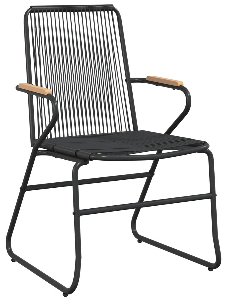 Conjunto de Jantar 5 Peças Jardim Preto Rattan PVC