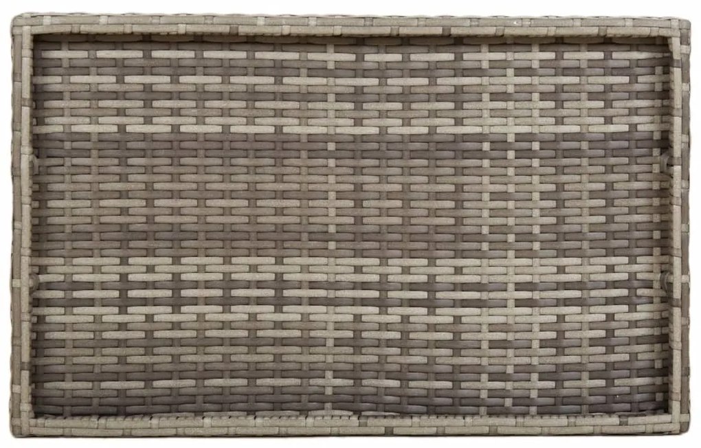 Mesa bandeja dobrável 65x40x75 cm vime PE cinzento