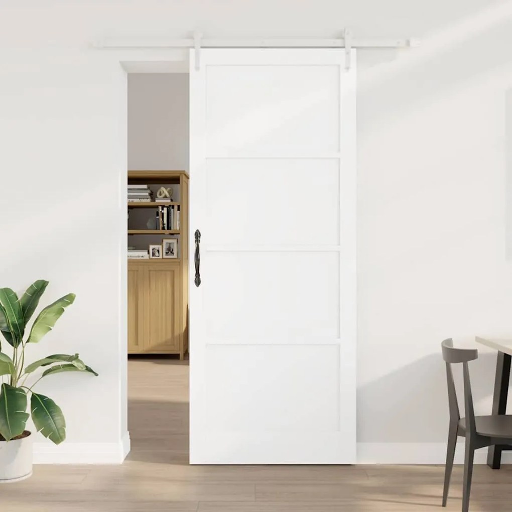 vidaXL Porta Deslizante Manual Branco 93 x 232 cm