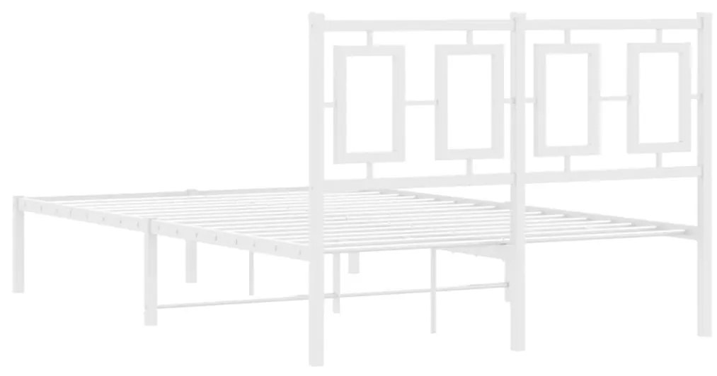 Estrutura de cama com cabeceira 120x200 cm metal branco