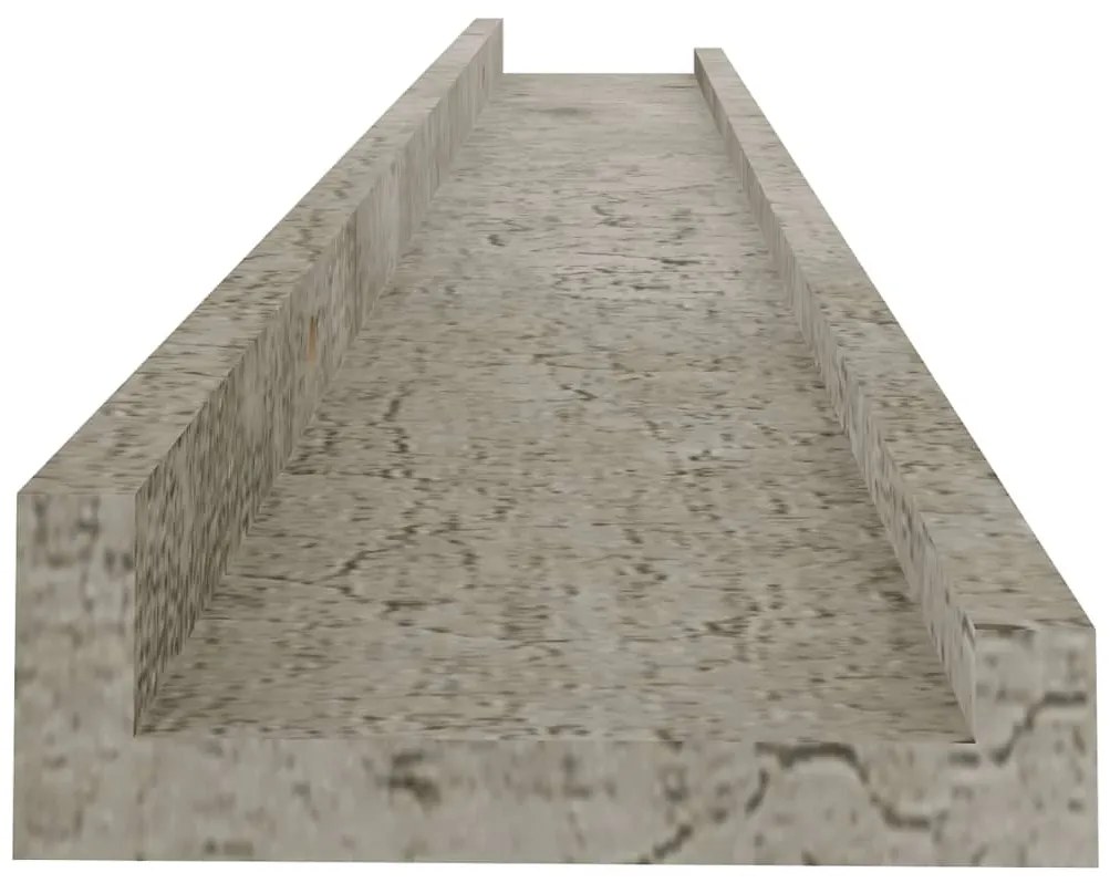 Prateleiras de parede 4 pcs 80x9x3 cm cinzento cimento