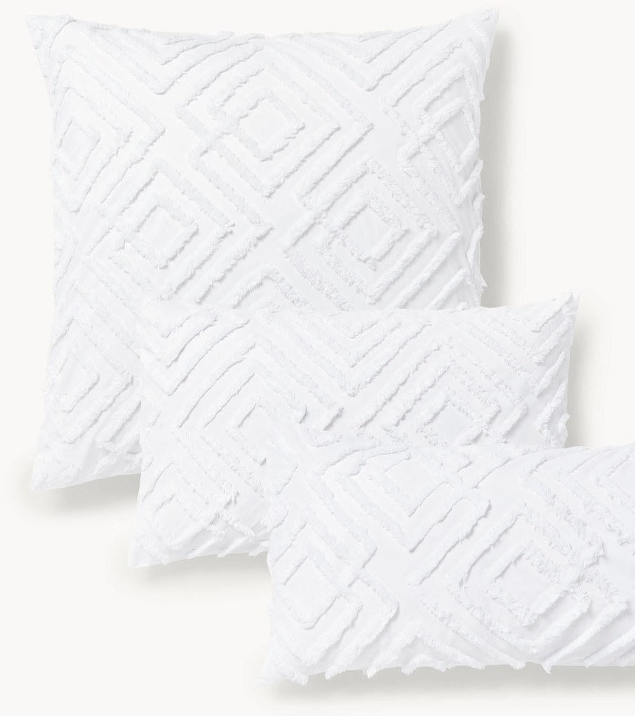 Fronha de almofada em percal de algodão com design tufado Phil