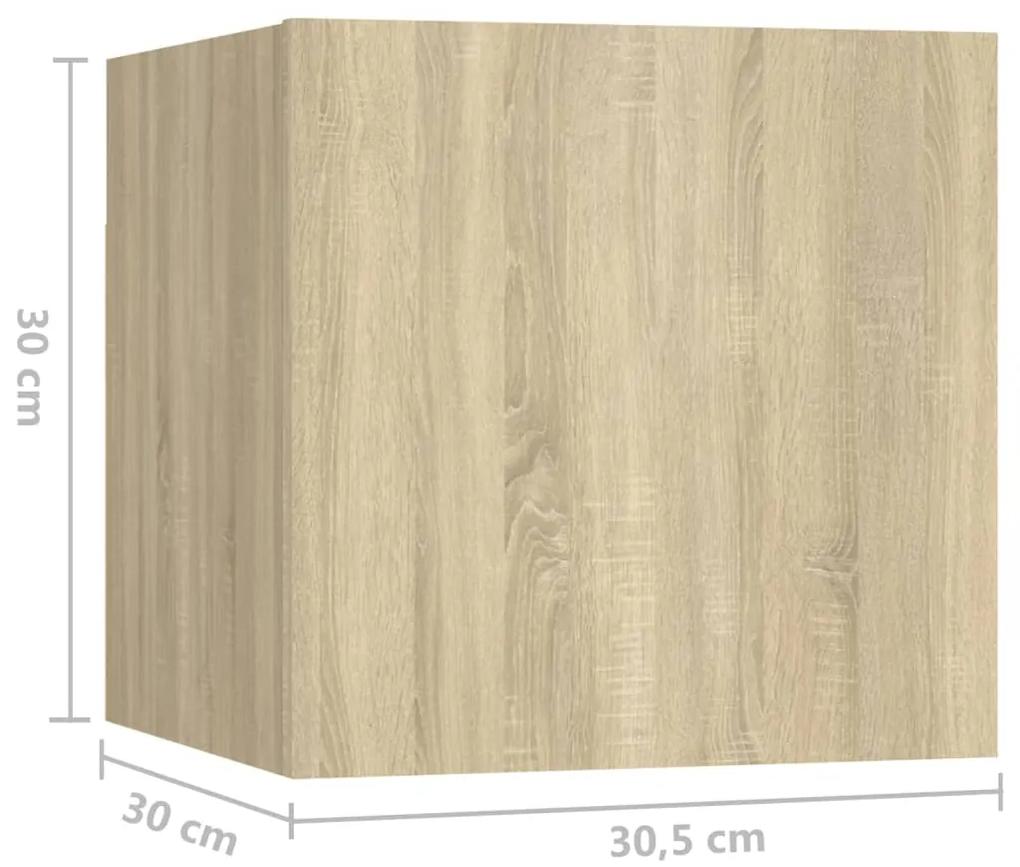 Mesa de cabeceira 30,5x30x30 cm contraplacado carvalho sonoma