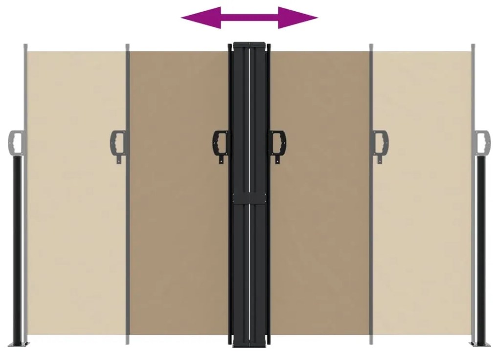 Toldo lateral retrátil 160x1200 cm cinzento-acastanhado
