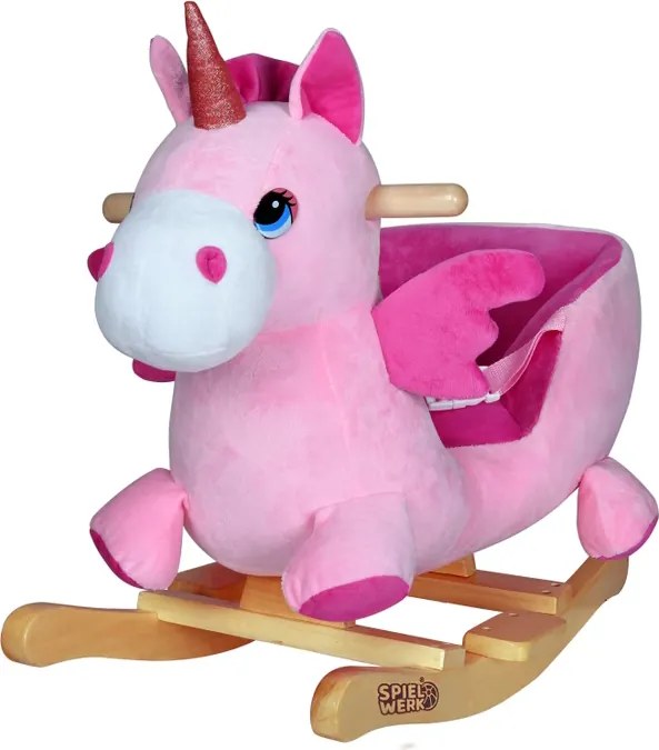 Balanço Unicórnio com cinto de segurança 58 x 35 x 45 cm Rosa