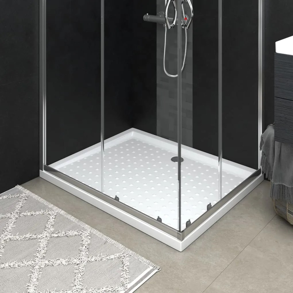 148897 vidaXL Base de chuveiro com pontos 80x100x4 cm ABS branco