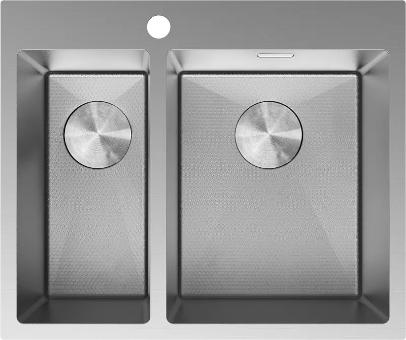 Mexen Flexo lava-louça de aço 1,5-bacia 610 x 510 mm, inox HC - 6446611500-01HC