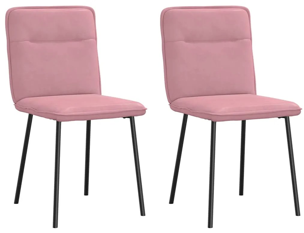 Cadeiras de jantar 2 pcs veludo rosa