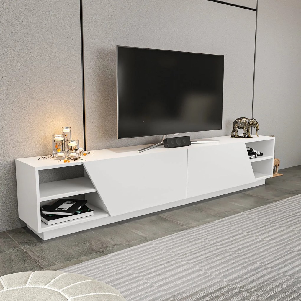 Móvel TV Rhodes – Branco – 240x37,1x47,4 cm