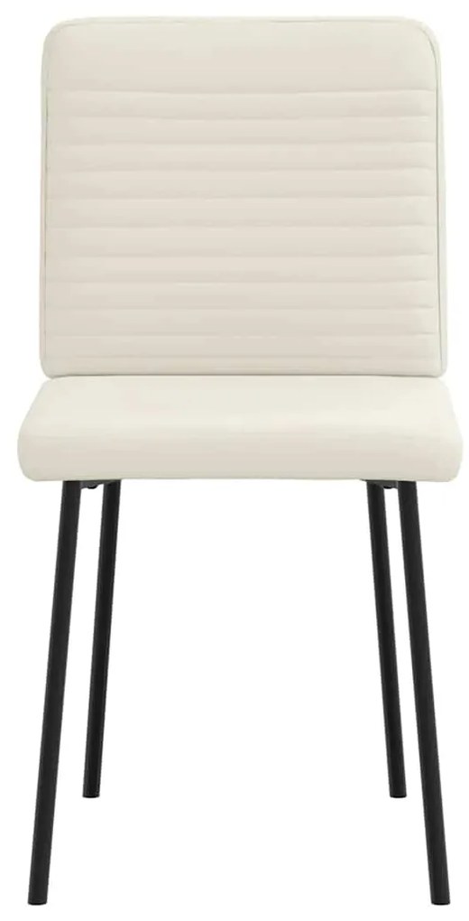 Cadeiras de jantar 2 pcs veludo cor creme
