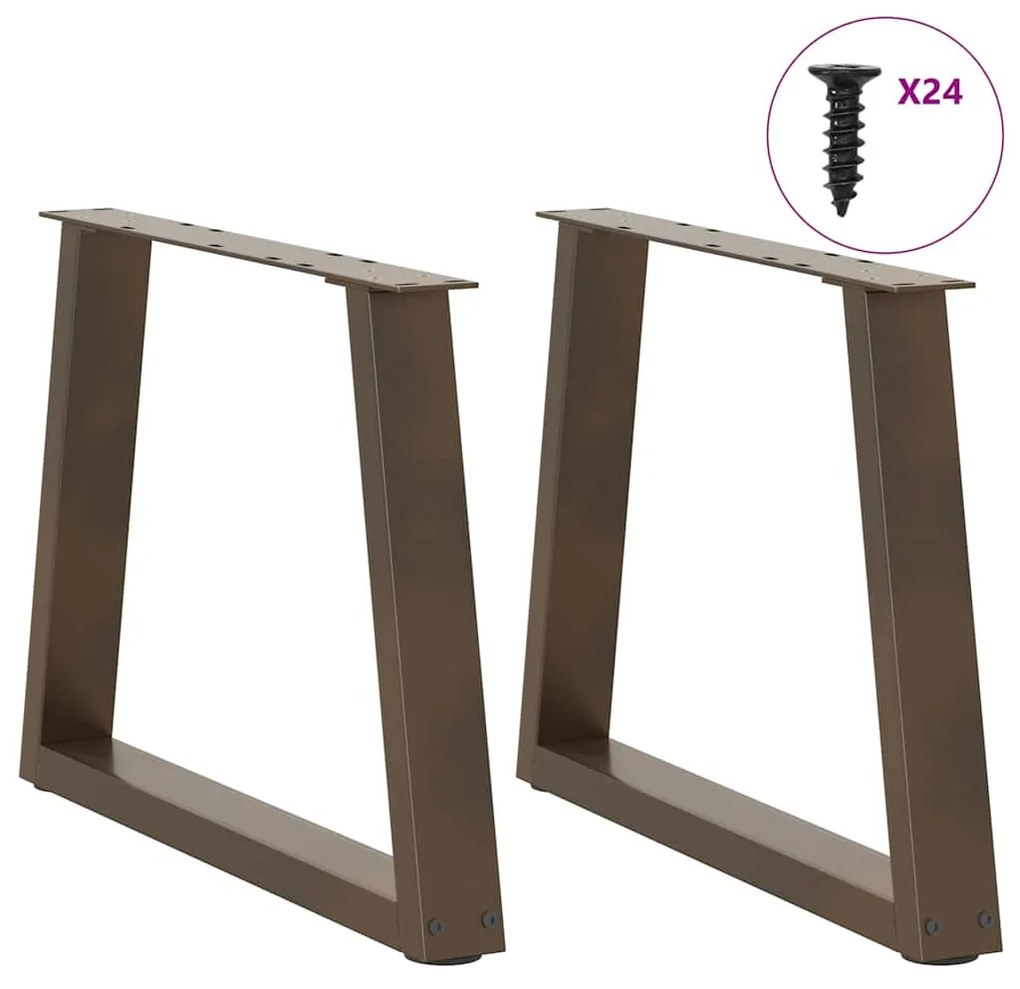 Mesa de jantar pernas 2 pcs forma V 60x(42-43,3) cm aço natural