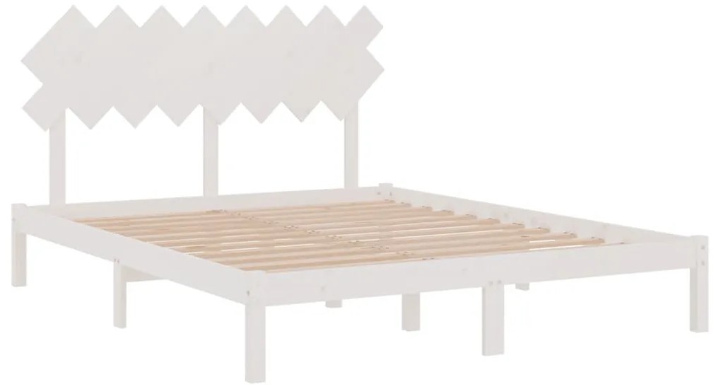 Estrutura de cama 160x200 cm madeira maciça branco