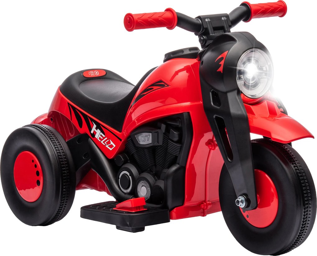 AIYAPLAY Motociclo Elétrico Infantil, 6V com Música, Bolhas, 2,5-3 km/h, para Crianças de 2-5 Anos | Aosom Portugal