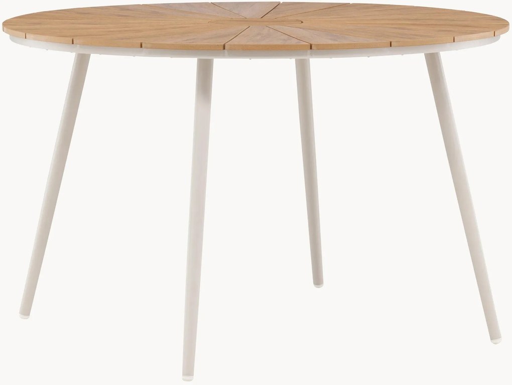 Mesa de jardim redonda com tampo efeito madeira San Vito, Ø 120 cm